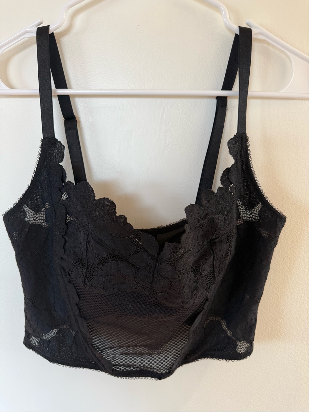 Savage X Fenty Black Lace Longline Bralette